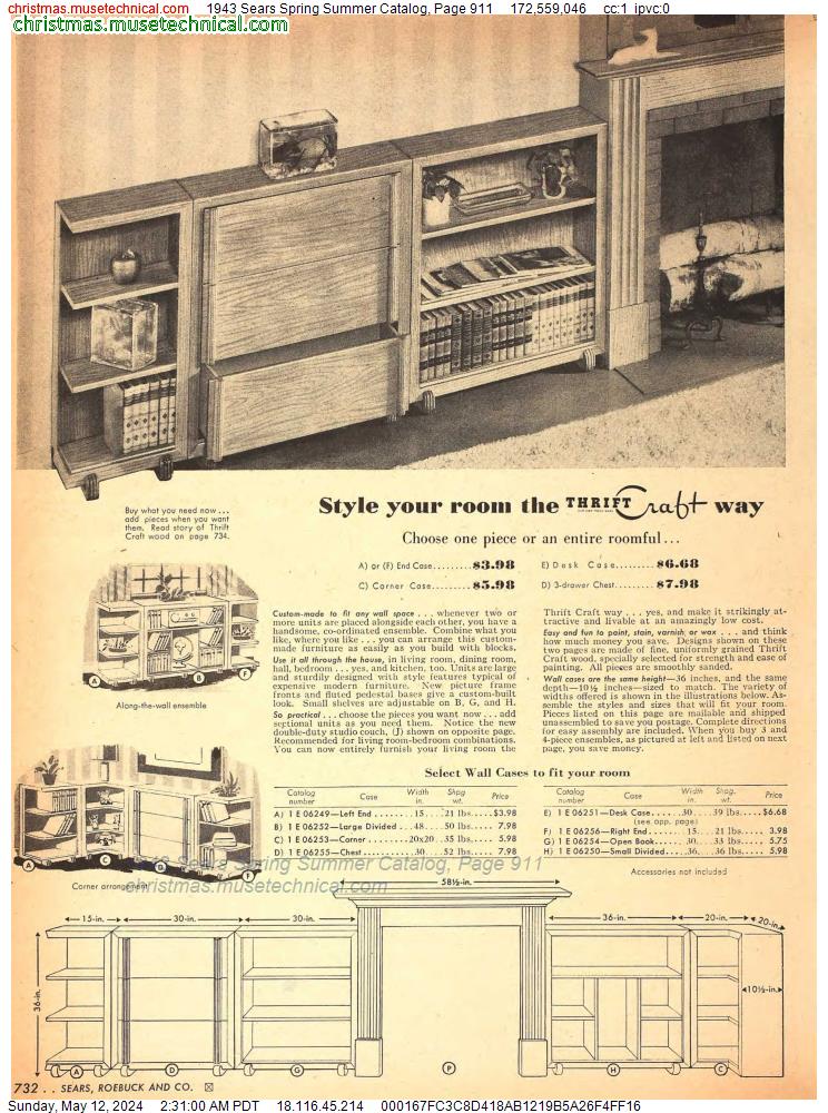 1943 Sears Spring Summer Catalog, Page 911