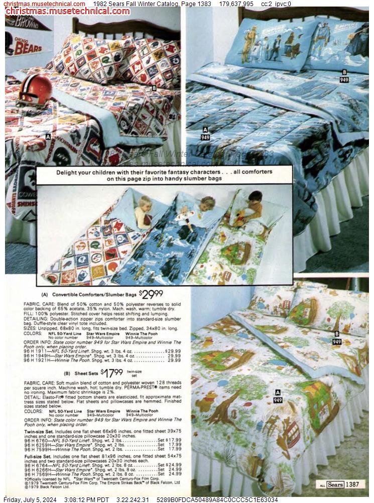 1982 Sears Fall Winter Catalog, Page 1383