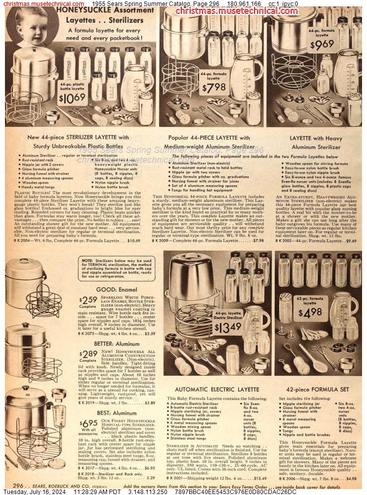 1955 Sears Spring Summer Catalog, Page 296