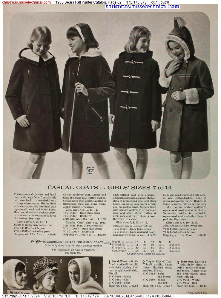 1965 Sears Fall Winter Catalog, Page 62