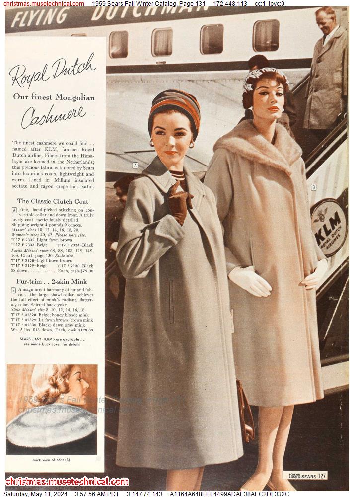 1959 Sears Fall Winter Catalog, Page 131