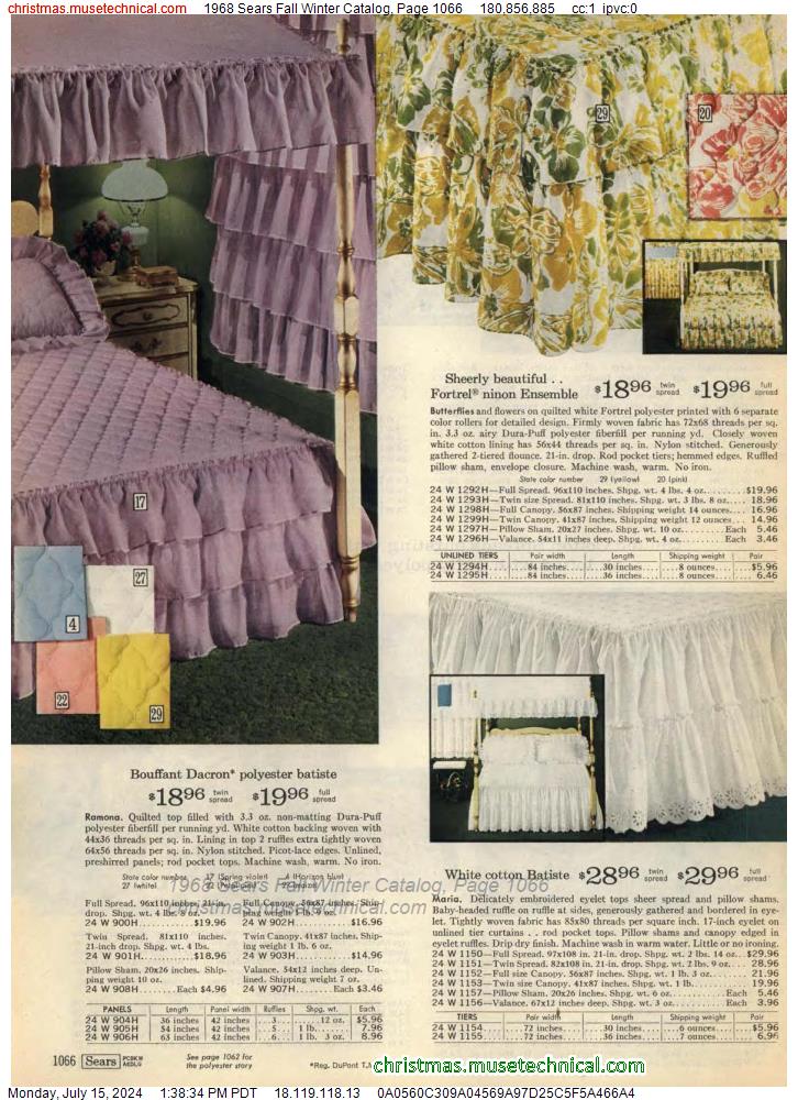 1968 Sears Fall Winter Catalog, Page 1066