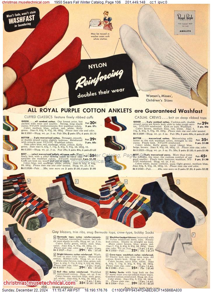 1950 Sears Fall Winter Catalog, Page 106