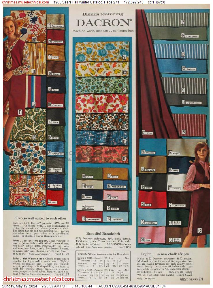 1965 Sears Fall Winter Catalog, Page 271