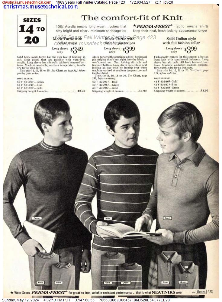 1969 Sears Fall Winter Catalog, Page 423