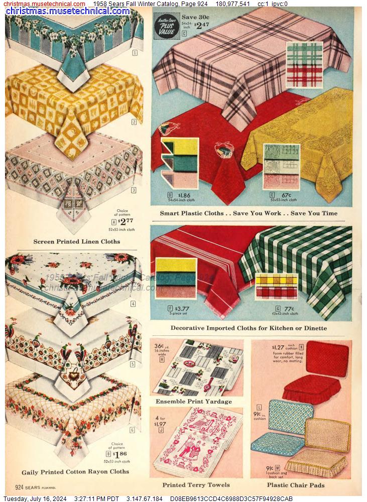 1958 Sears Fall Winter Catalog, Page 924