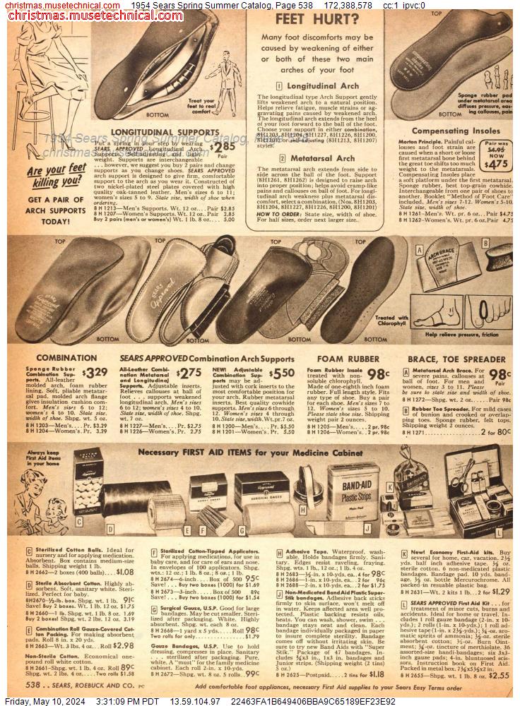 1954 Sears Spring Summer Catalog, Page 538