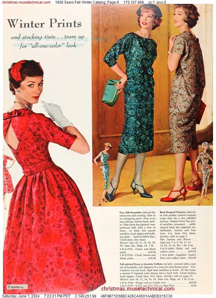 1958 Sears Fall Winter Catalog, Page 8