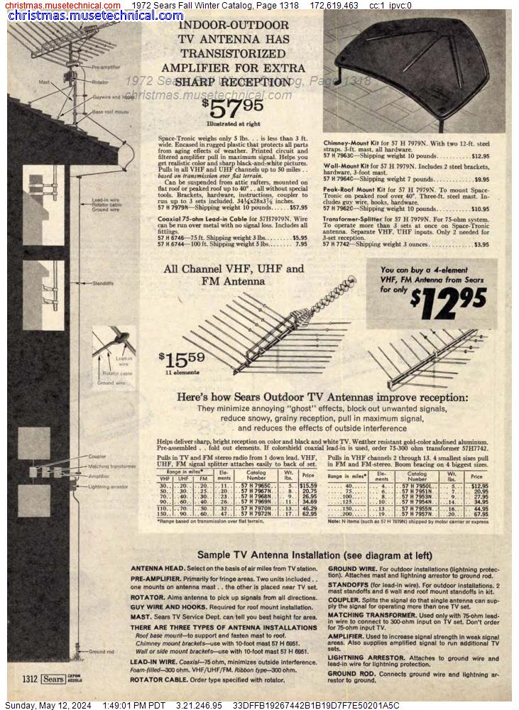 1972 Sears Fall Winter Catalog, Page 1318
