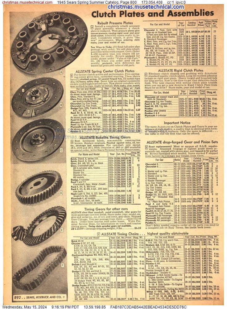 1945 Sears Spring Summer Catalog, Page 800
