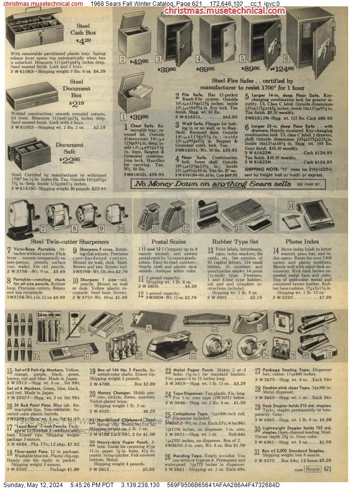 1968 Sears Fall Winter Catalog, Page 621