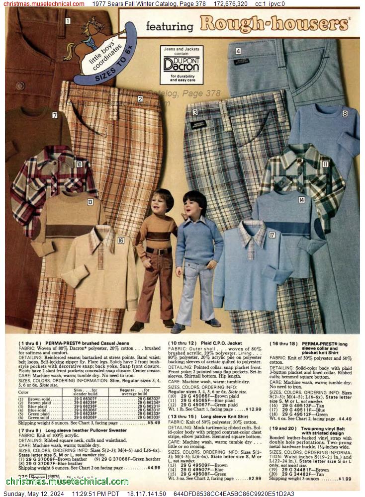1977 Sears Fall Winter Catalog, Page 378