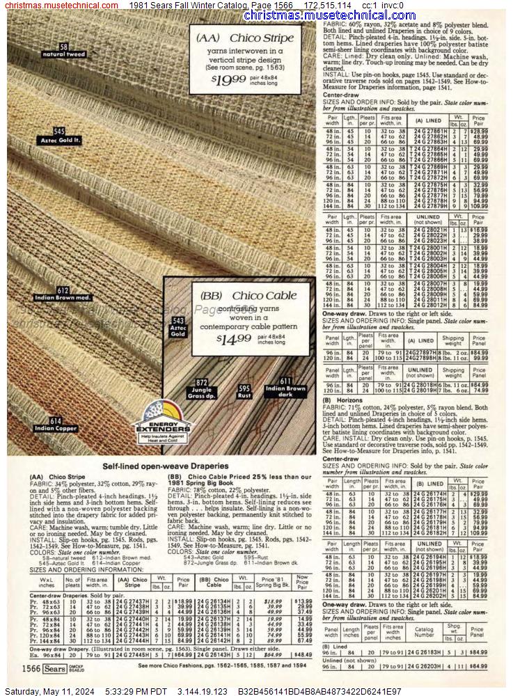 1981 Sears Fall Winter Catalog, Page 1566