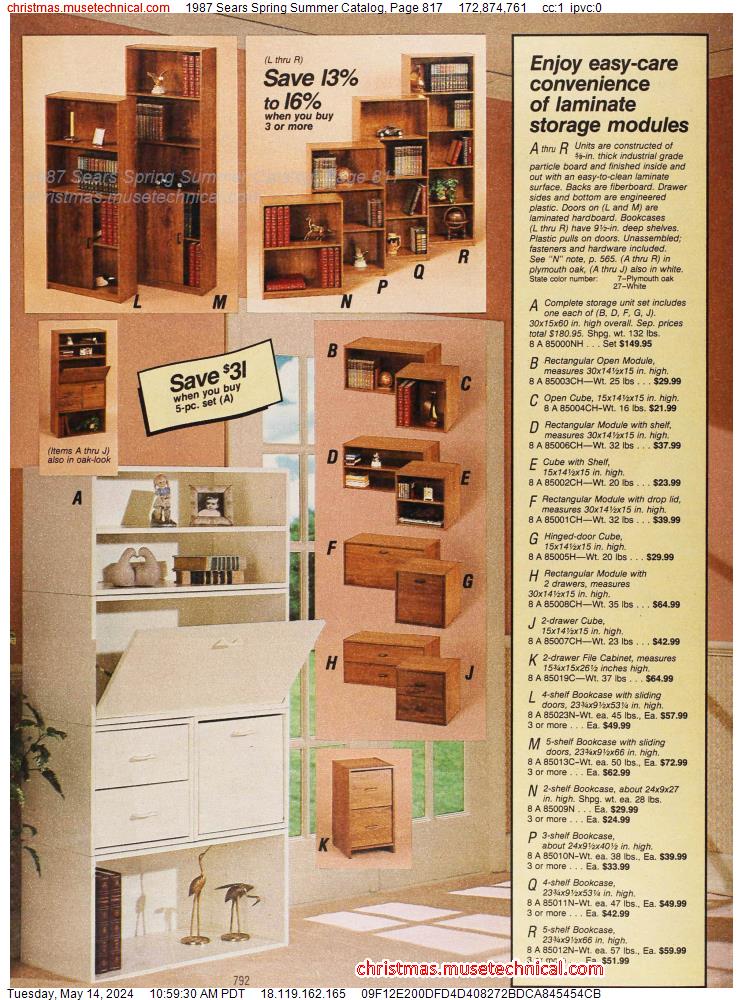 1987 Sears Spring Summer Catalog, Page 817