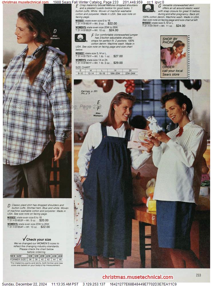 1988 Sears Fall Winter Catalog, Page 233