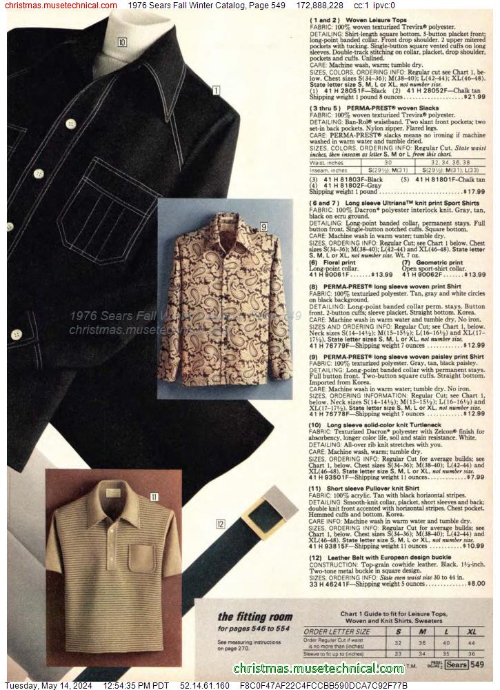 1976 Sears Fall Winter Catalog, Page 549