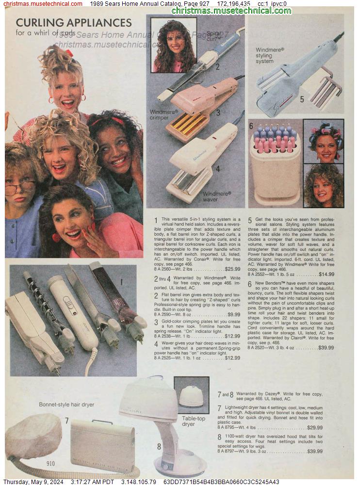 1989 Sears Home Annual Catalog, Page 927