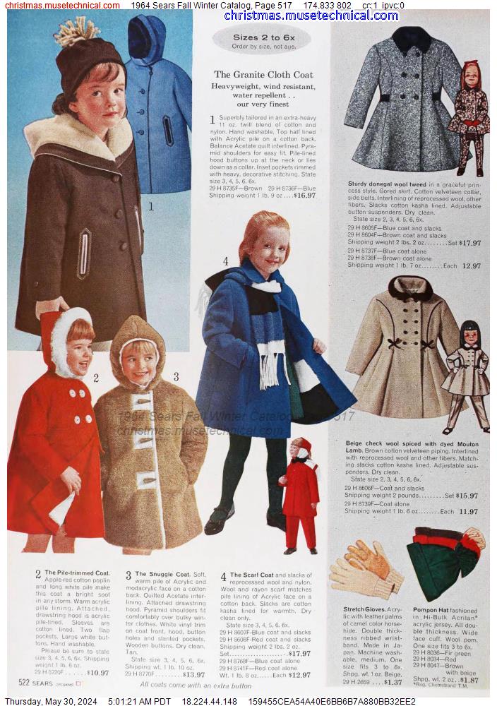1964 Sears Fall Winter Catalog, Page 517