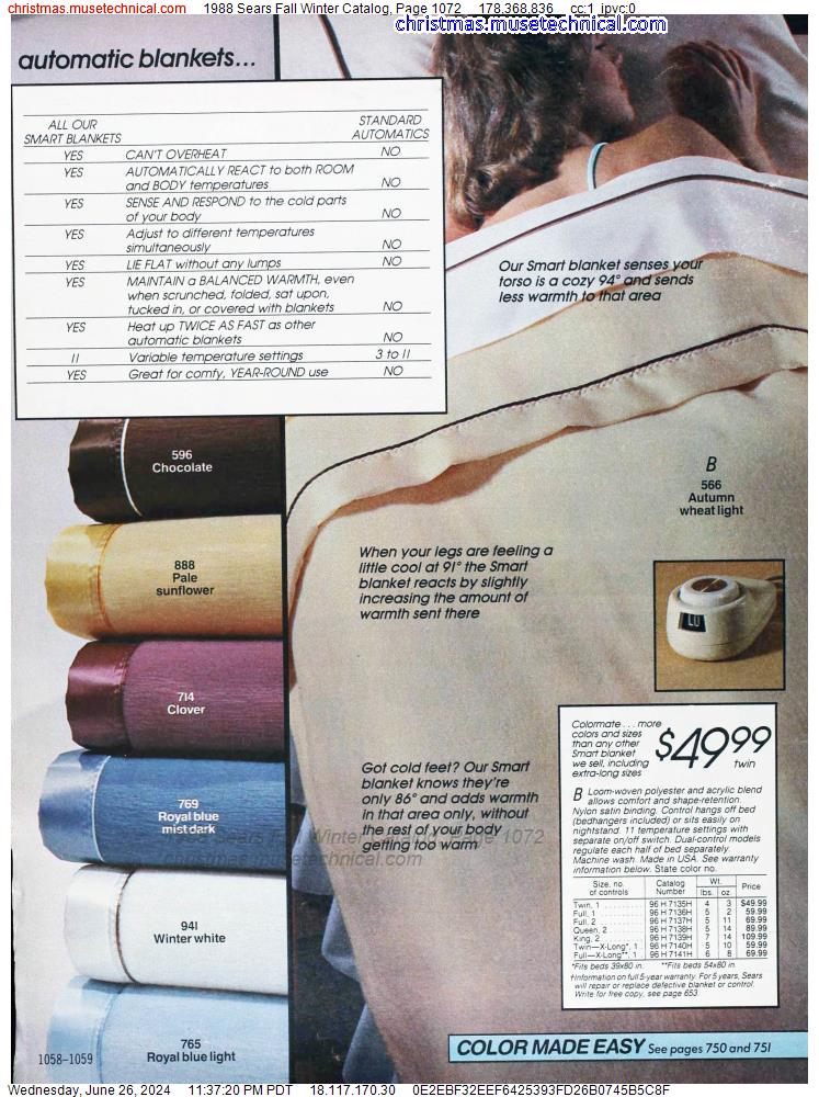 1988 Sears Fall Winter Catalog, Page 1072