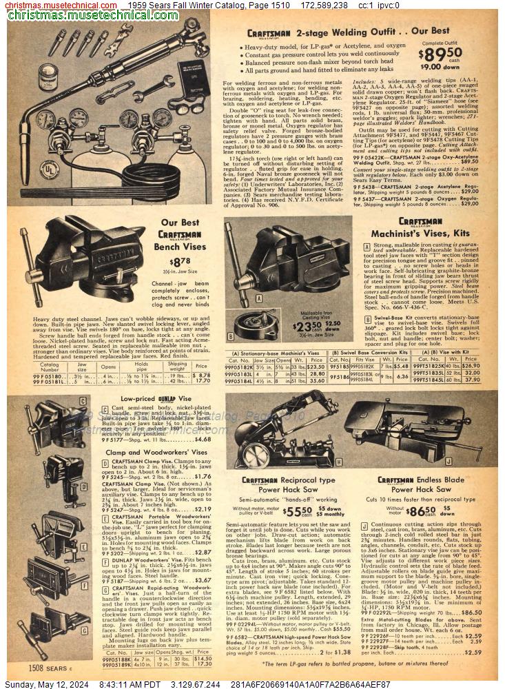 1959 Sears Fall Winter Catalog, Page 1510