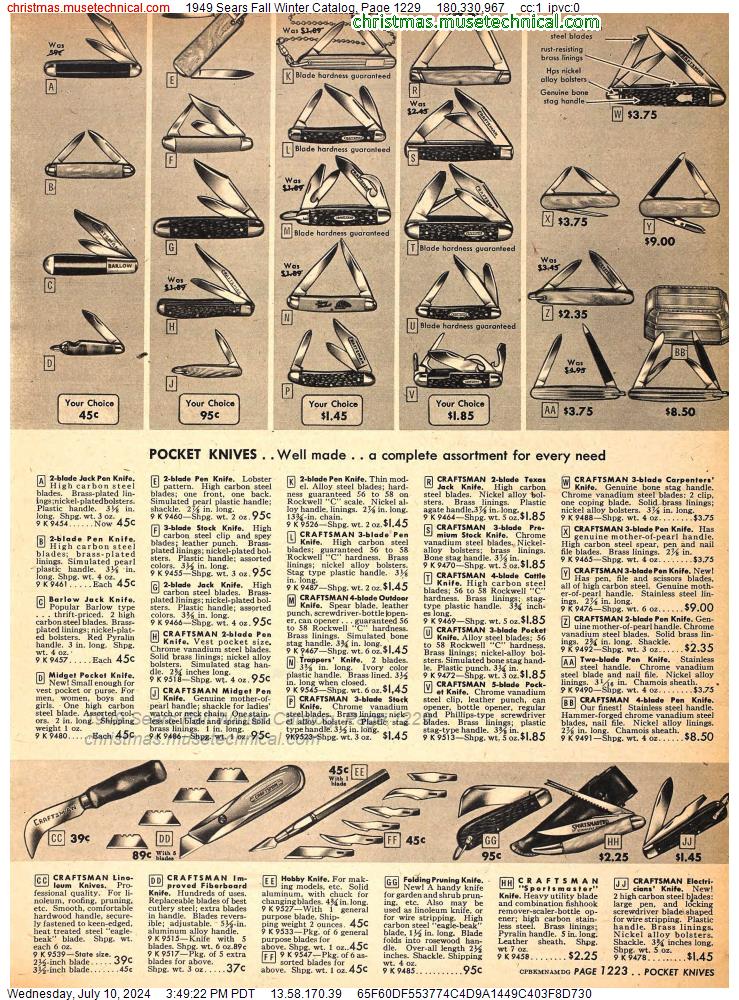 1949 Sears Fall Winter Catalog, Page 1229