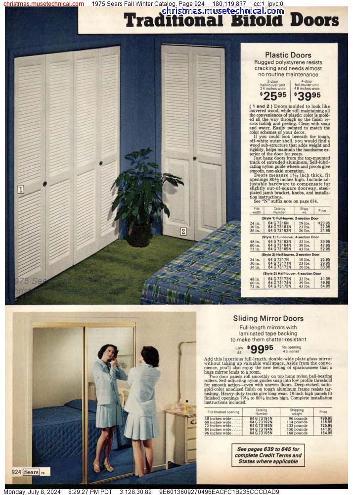 1975 Sears Fall Winter Catalog, Page 924