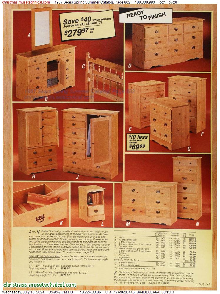 1987 Sears Spring Summer Catalog, Page 802