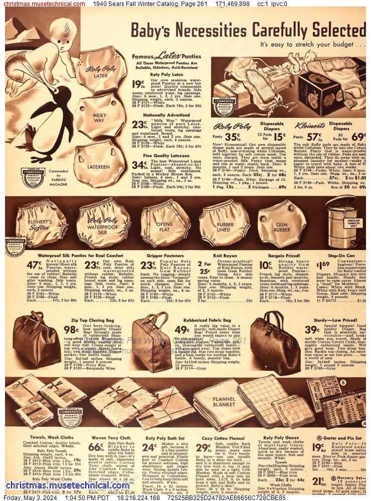 1940 Sears Fall Winter Catalog, Page 261