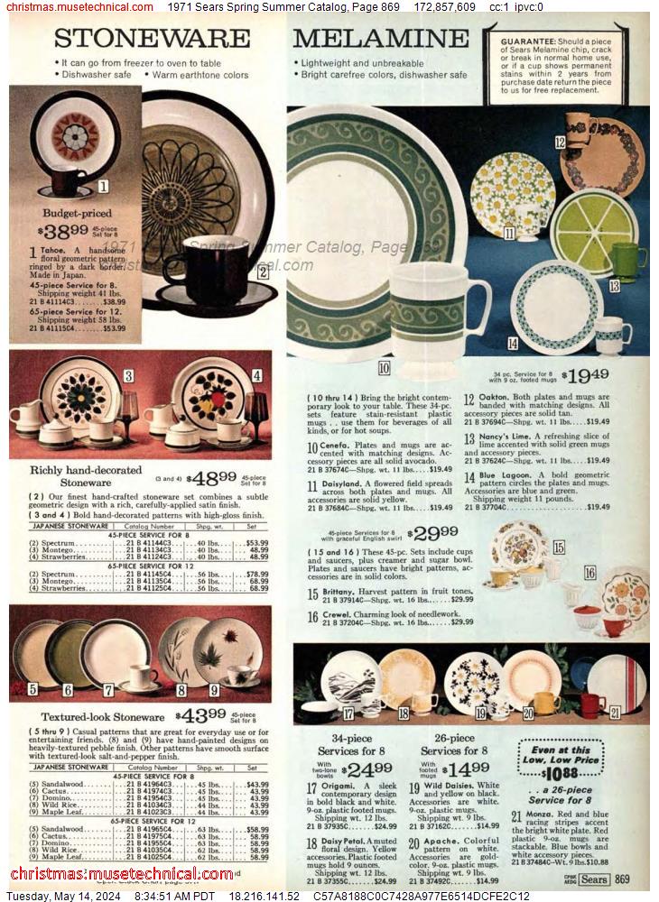 1971 Sears Spring Summer Catalog, Page 869