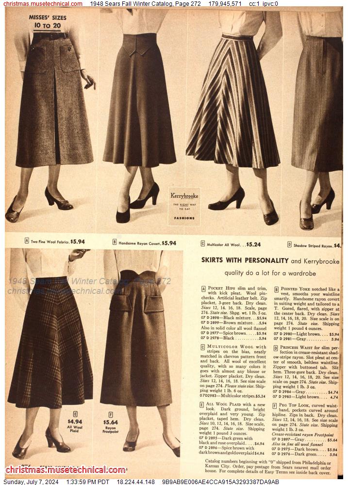 1948 Sears Fall Winter Catalog, Page 272