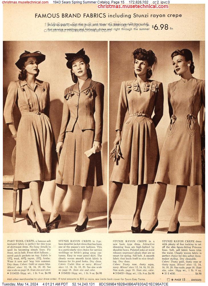 1943 Sears Spring Summer Catalog, Page 15