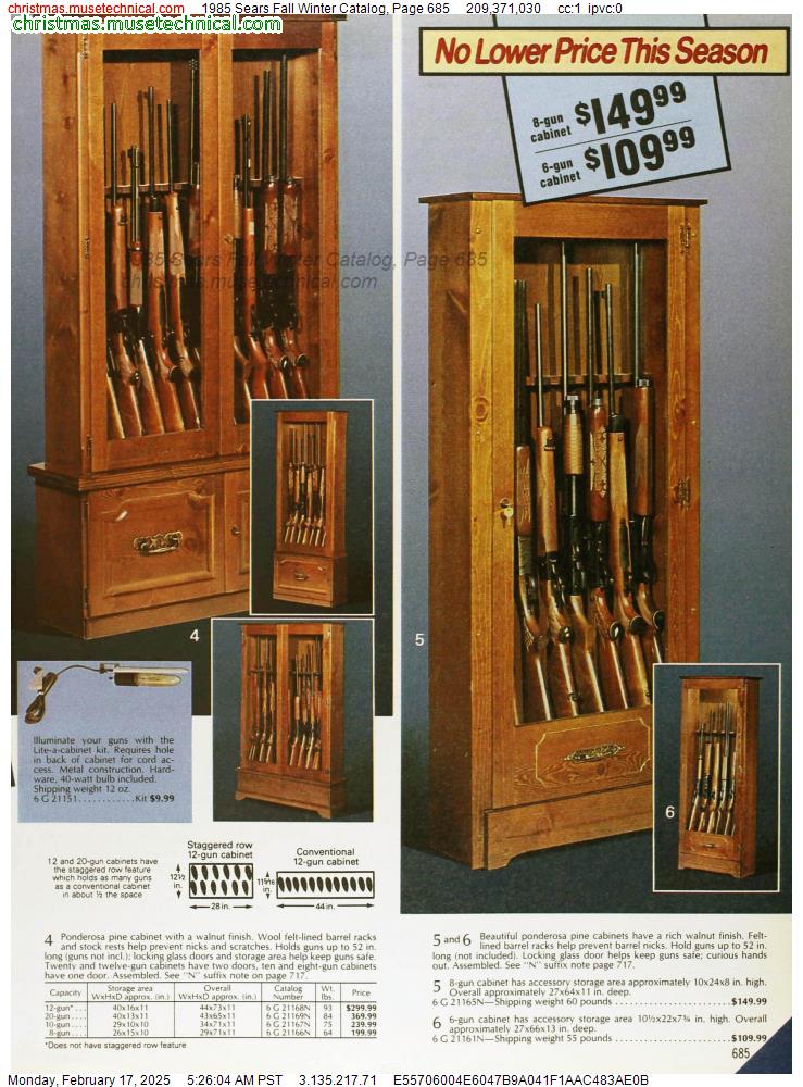 1985 Sears Fall Winter Catalog, Page 685