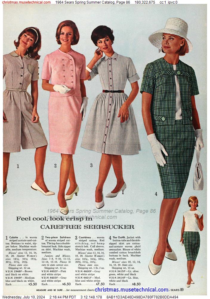 1964 Sears Spring Summer Catalog, Page 86