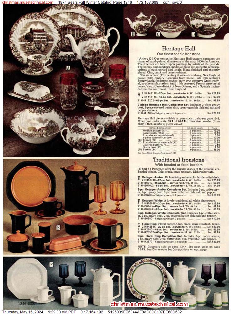 1974 Sears Fall Winter Catalog, Page 1346