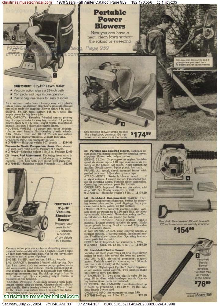 1979 Sears Fall Winter Catalog, Page 959
