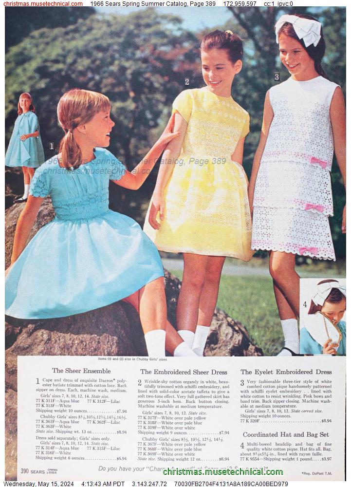 1966 Sears Spring Summer Catalog, Page 389