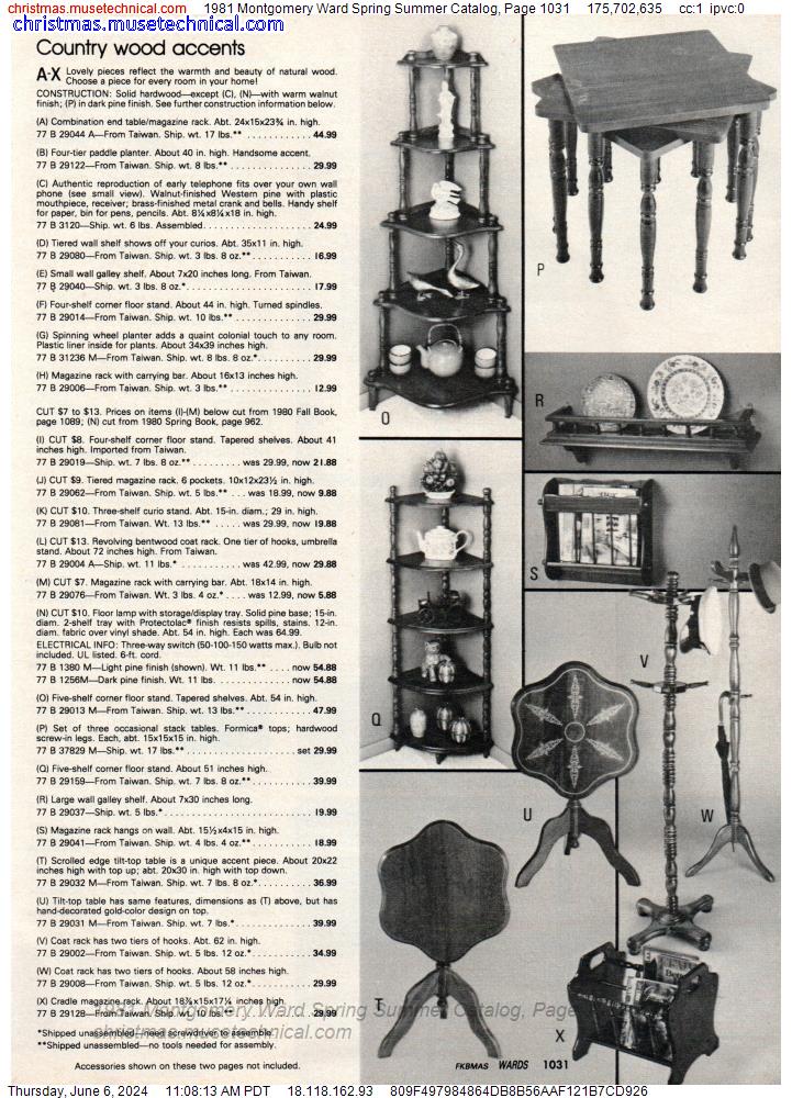 1981 Montgomery Ward Spring Summer Catalog, Page 1031