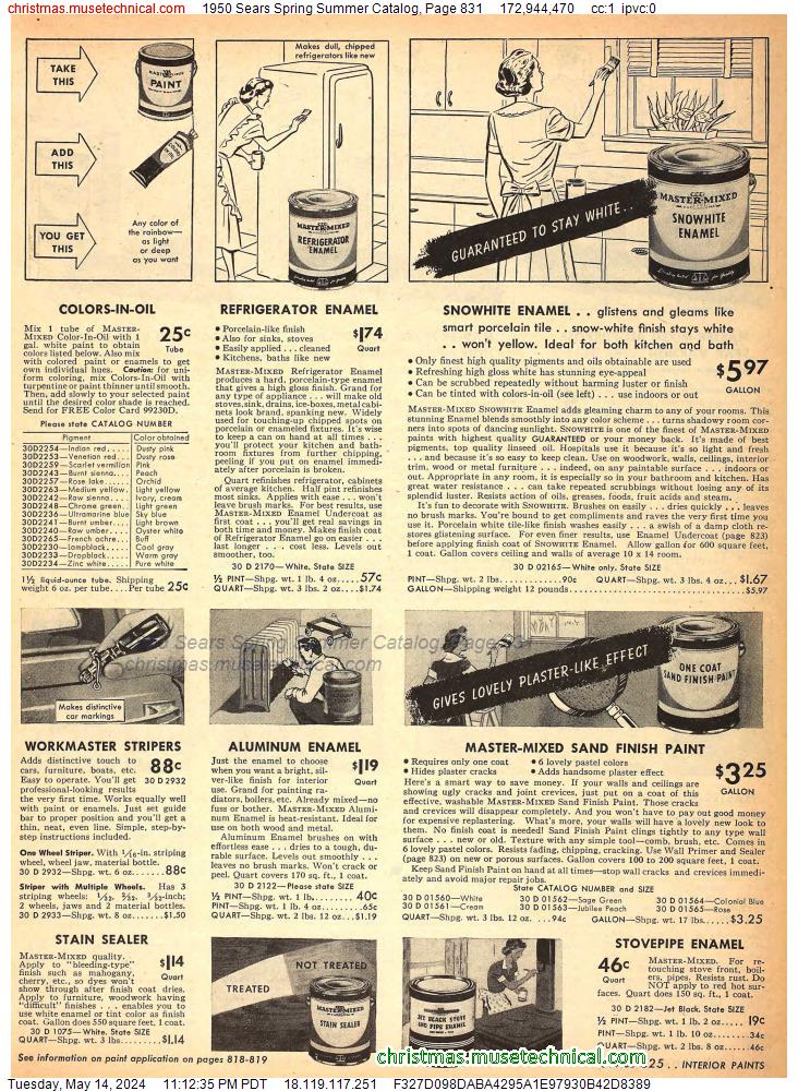 1950 Sears Spring Summer Catalog, Page 831