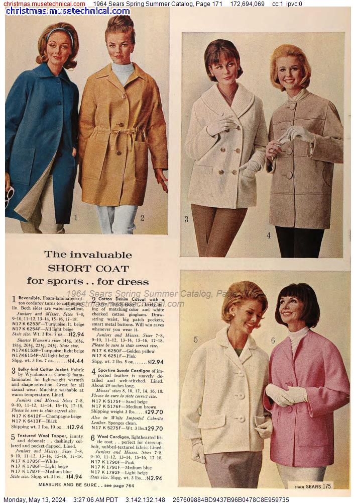 1964 Sears Spring Summer Catalog, Page 171
