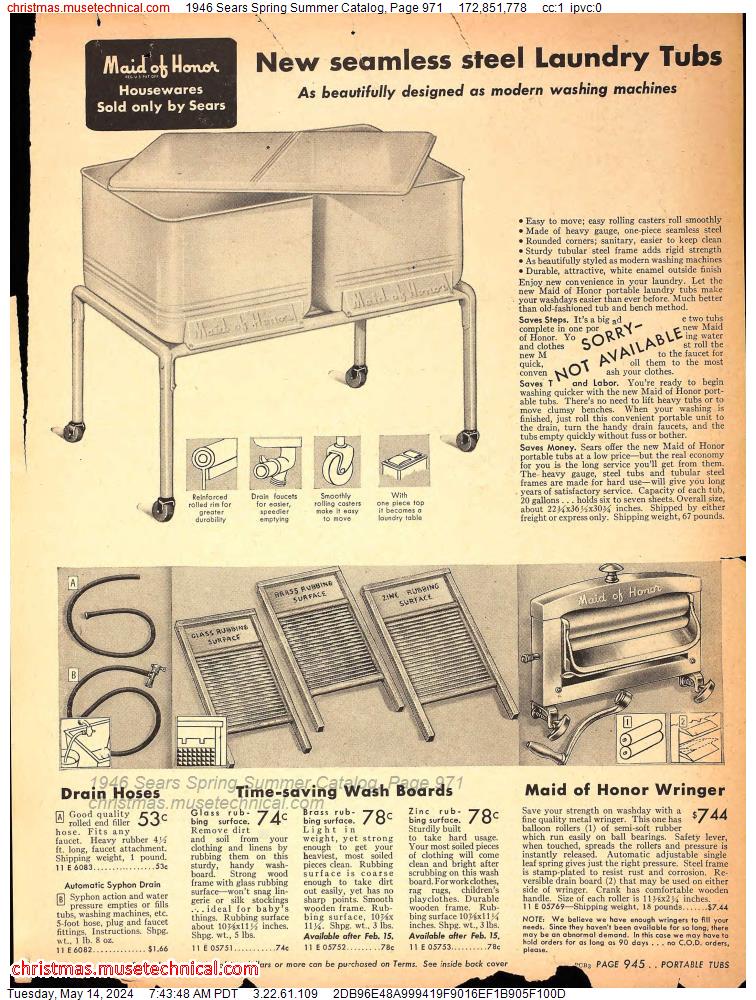 1946 Sears Spring Summer Catalog, Page 971