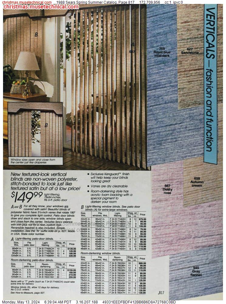 1988 Sears Spring Summer Catalog, Page 817