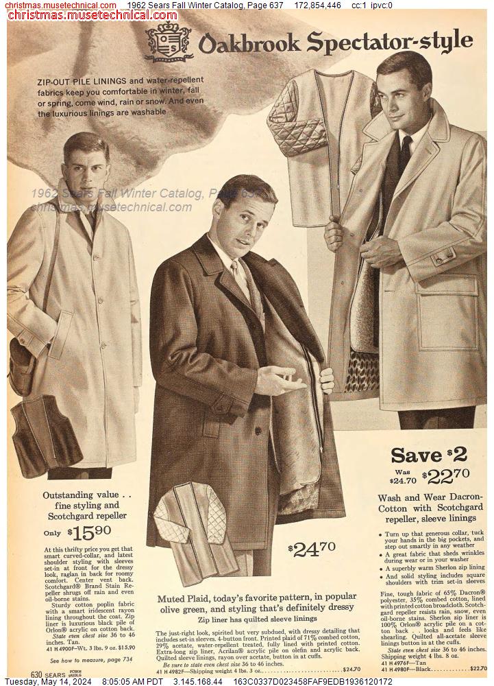 1962 Sears Fall Winter Catalog, Page 637