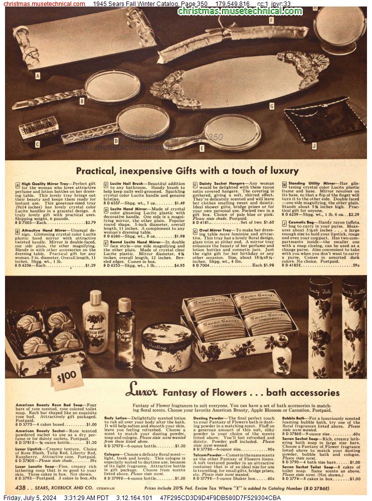 1945 Sears Fall Winter Catalog, Page 350