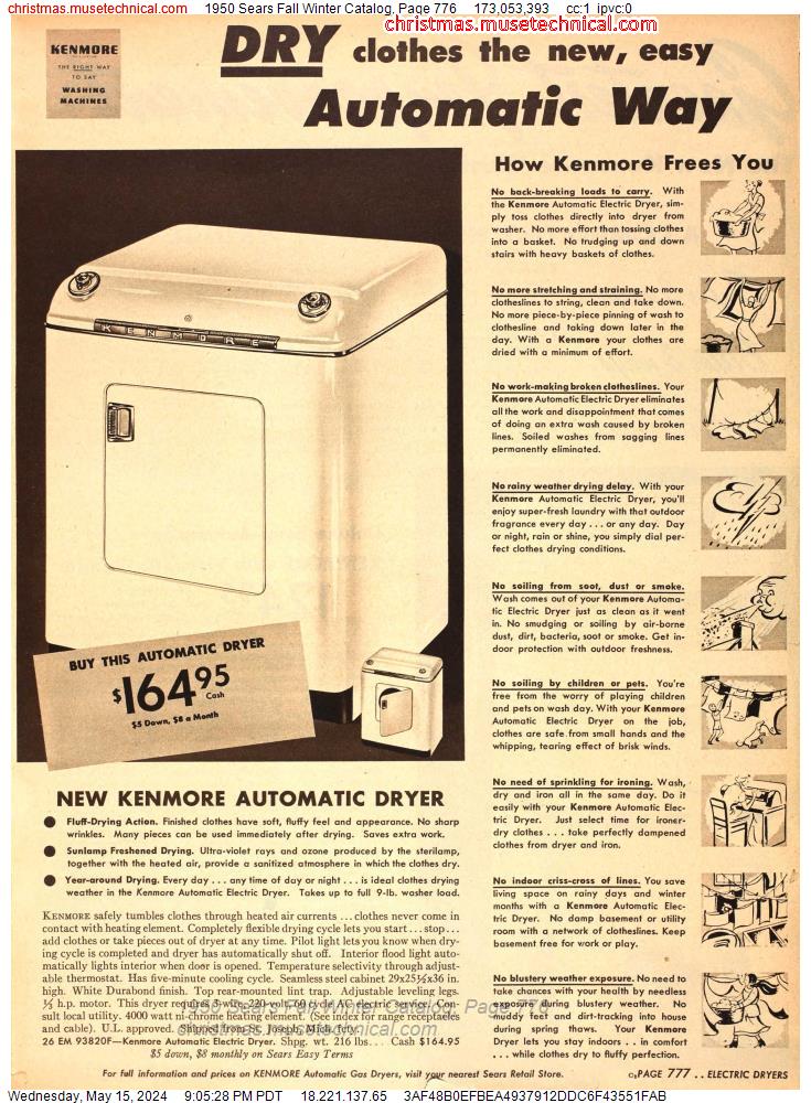 1950 Sears Fall Winter Catalog, Page 776