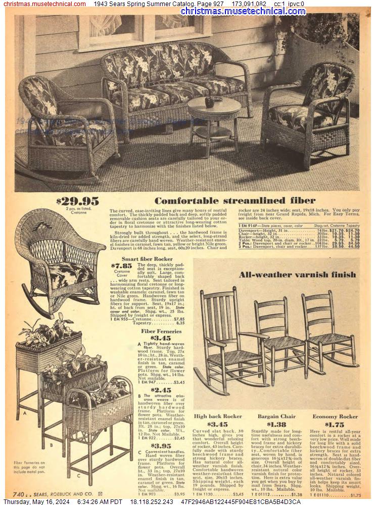 1943 Sears Spring Summer Catalog, Page 927
