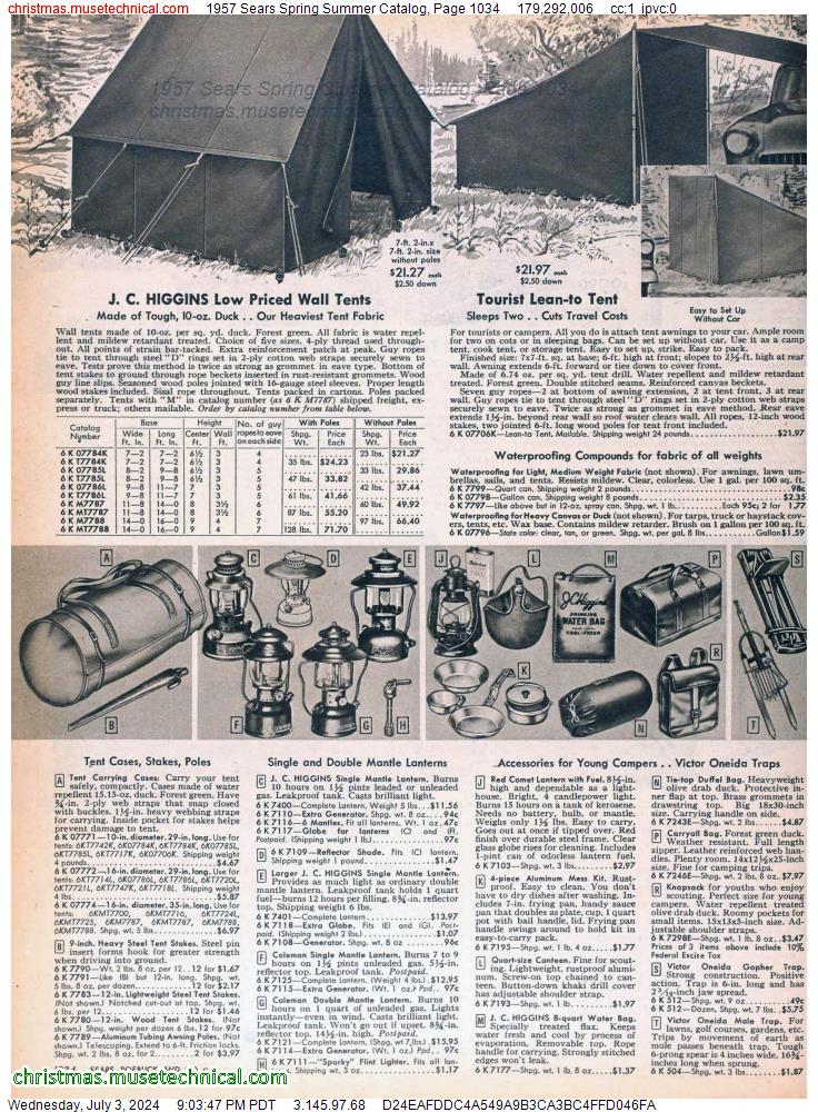 1957 Sears Spring Summer Catalog, Page 1034
