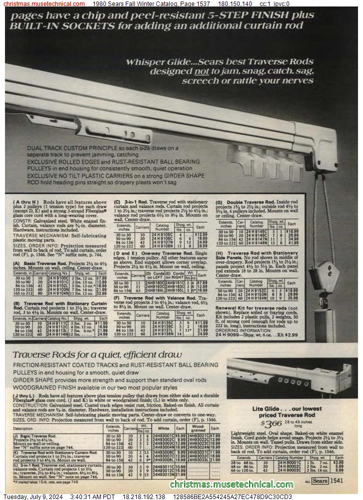 1980 Sears Fall Winter Catalog, Page 1537