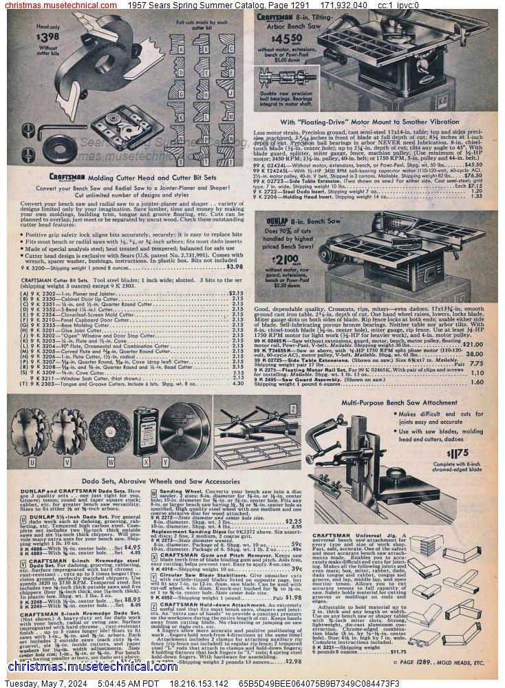 1957 Sears Spring Summer Catalog, Page 1291