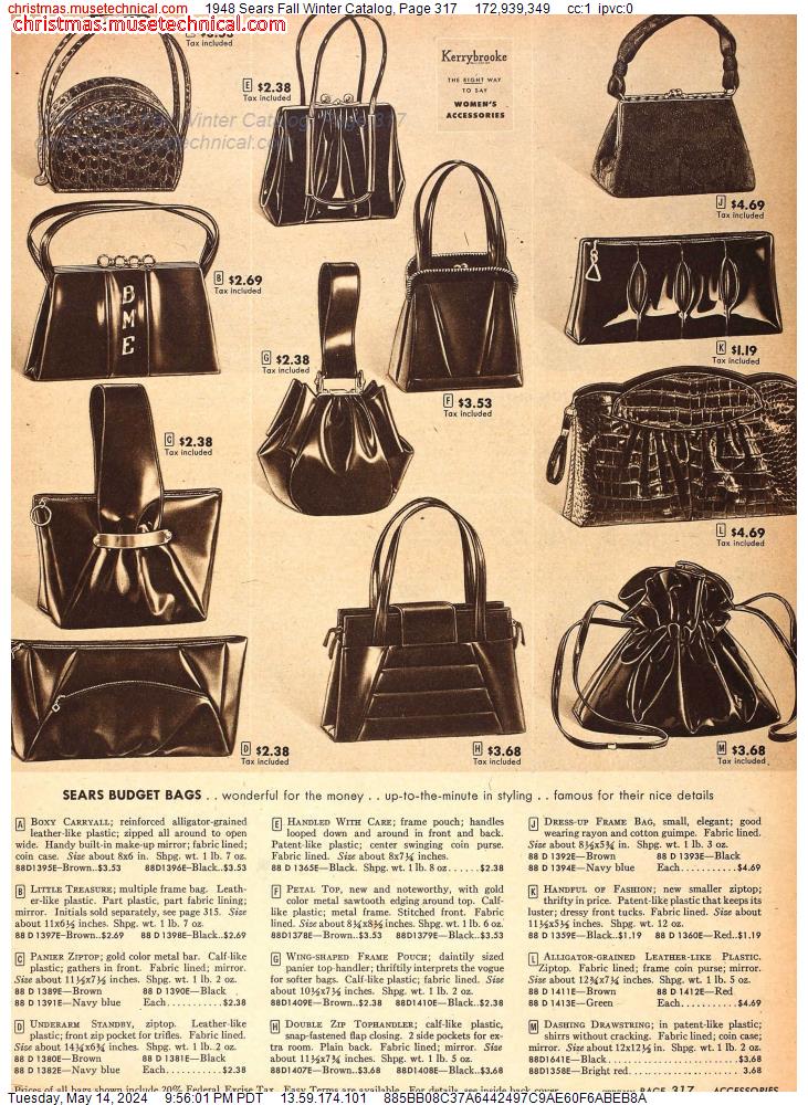 1948 Sears Fall Winter Catalog, Page 317 - Catalogs & Wishbooks
