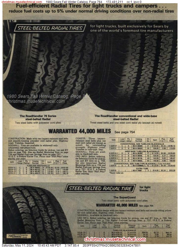 1980 Sears Fall Winter Catalog, Page 764